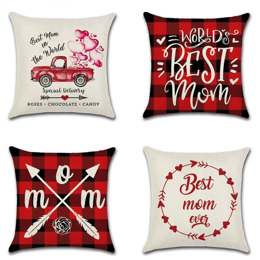 Mothers Day Throw Pillow Cover Set of 4