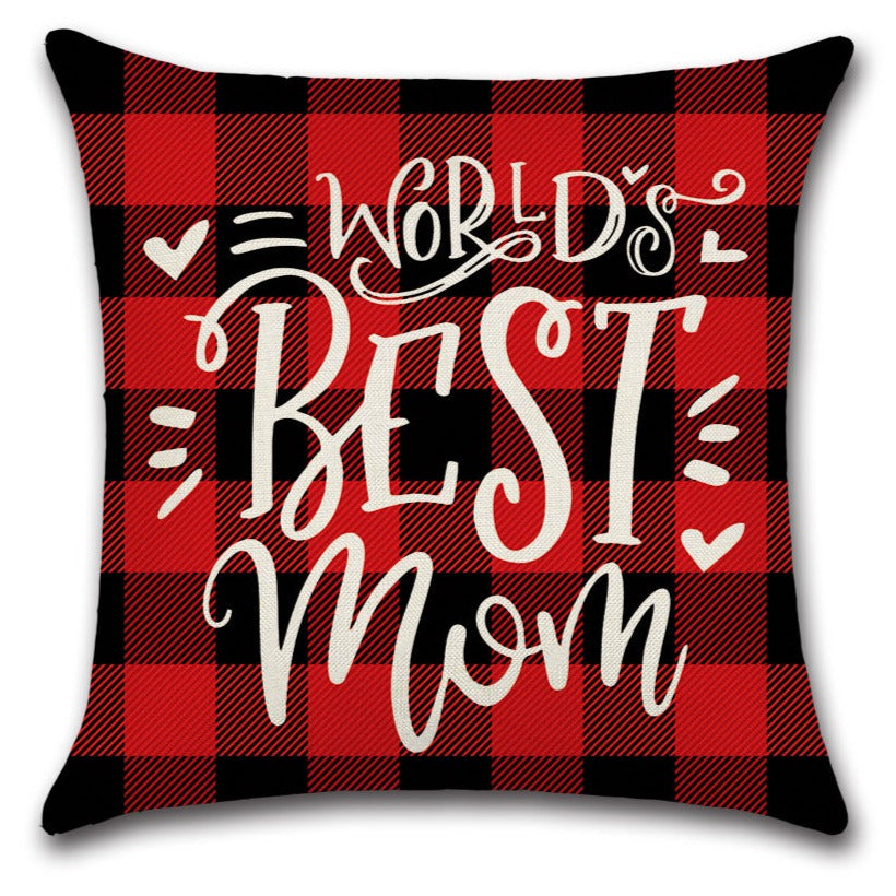World Best Mon Mothers Day Throw Pillow Cover Set of 4