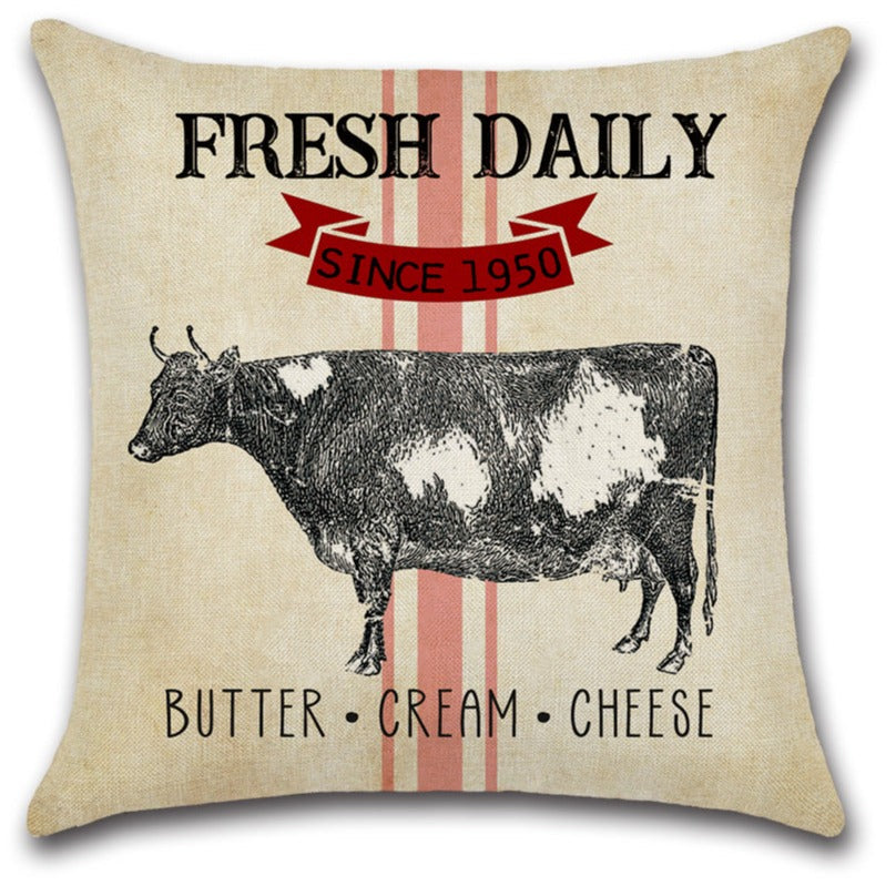 Cattle Cow Rustic Farm Animal Trhow Pillow Cover