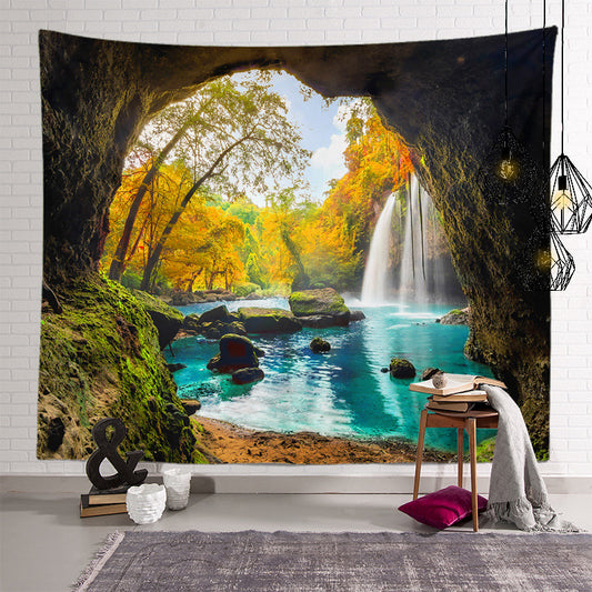Waterfall Mountain Cave Lake Tapestry