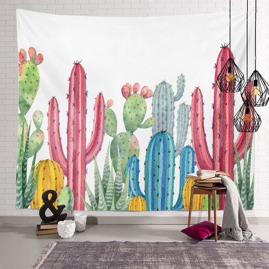 Colorful Cactus Tapestry Watercolor Succulent Plant Wall Hangings