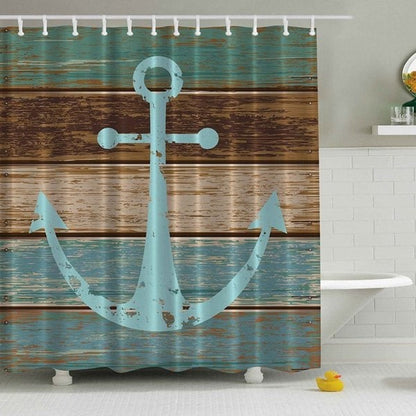 Nautical Anchor Rustic Deck Shower Curtain | GoJeek