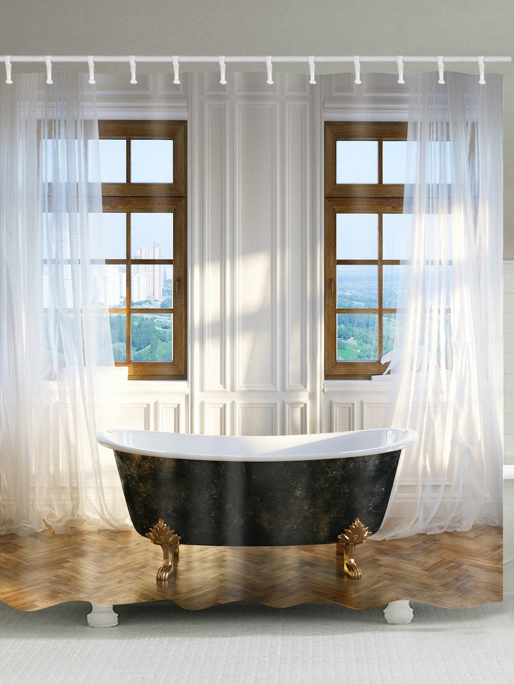 European Country Bathtub Shower Curtain | GoJeek