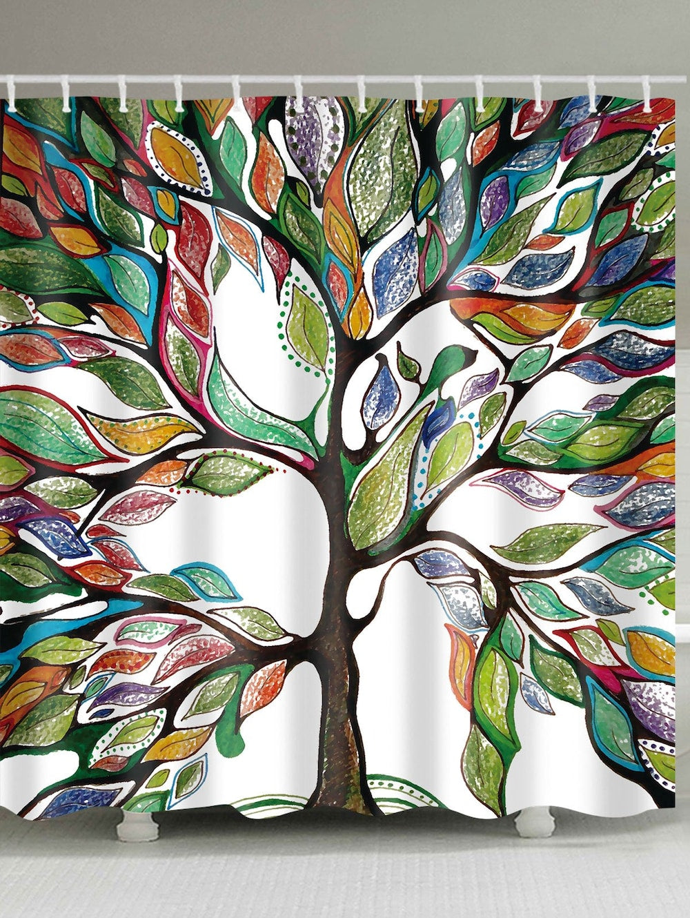 3D Colorful Oil Painting Tree of Life Shower Curtain | GoJeek