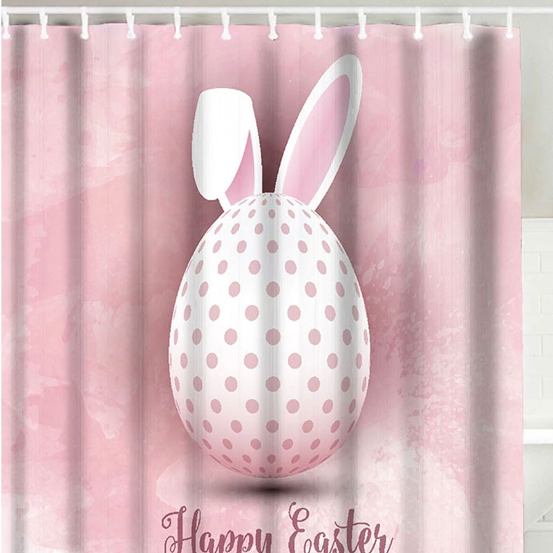 2018 Happy Easter Rabbit Egg Shower Curtain