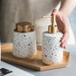 White Terrazzo Look Ceramic Soap Dispenser