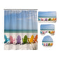 Summer Colorful Beach Chairs Shower Curtain Set - 4 Pcs