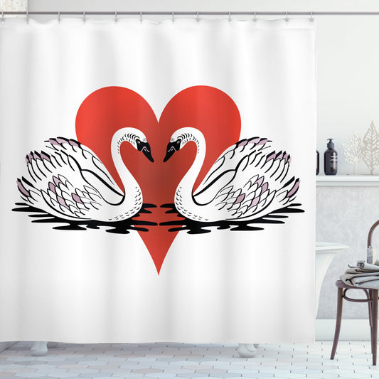 Asian Style Swan Love Shower Curtain
