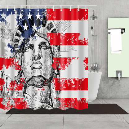4th of July Memory Liberty American Flag Shower Curtain