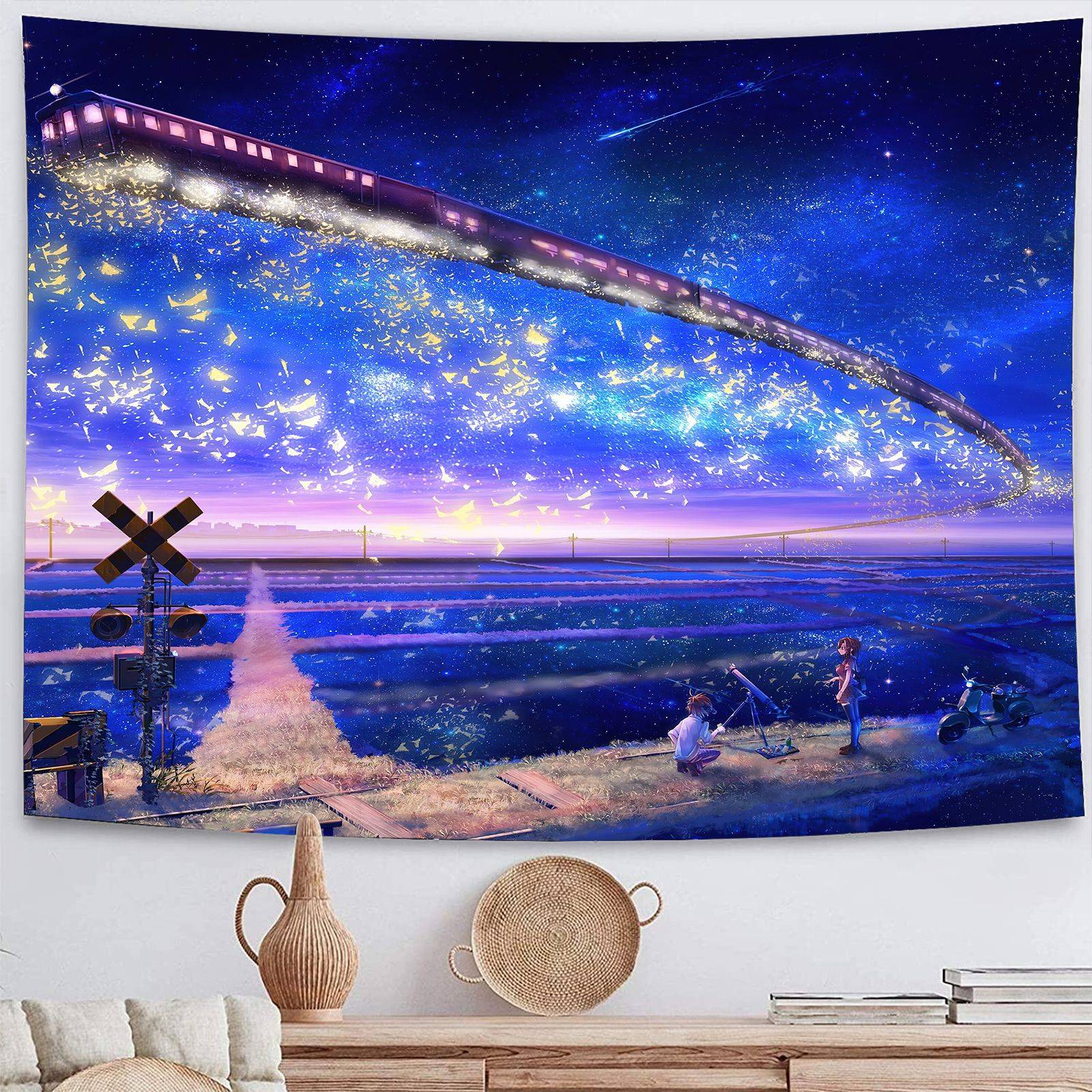 Fantasy Dreamy Sky Train on Space Tapestry