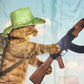 Cowboy Cat Riding Horse Shower Curtain Cute Kitten Conquer Western
