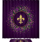 European Gras Dotted Purple Fleur De Lis Shower Curtain