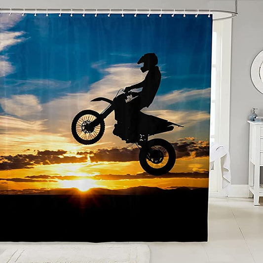 Dirt Biker Sunshine Motocross Shower Curtain