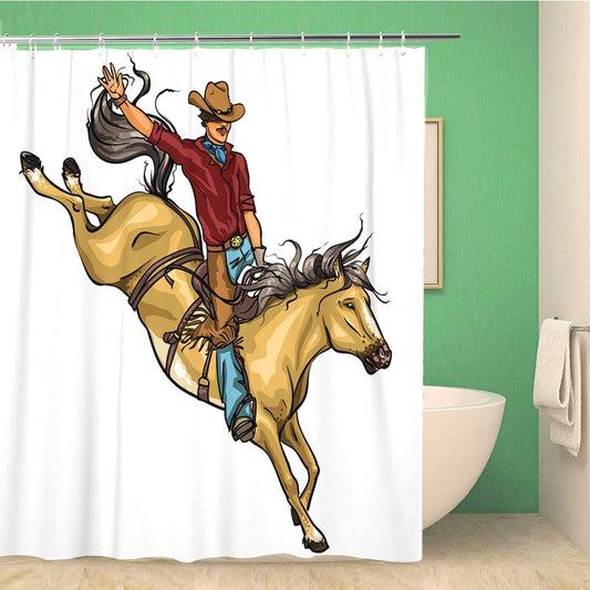 Texas Rodeo Sport Bucking Horse Shower Curtain