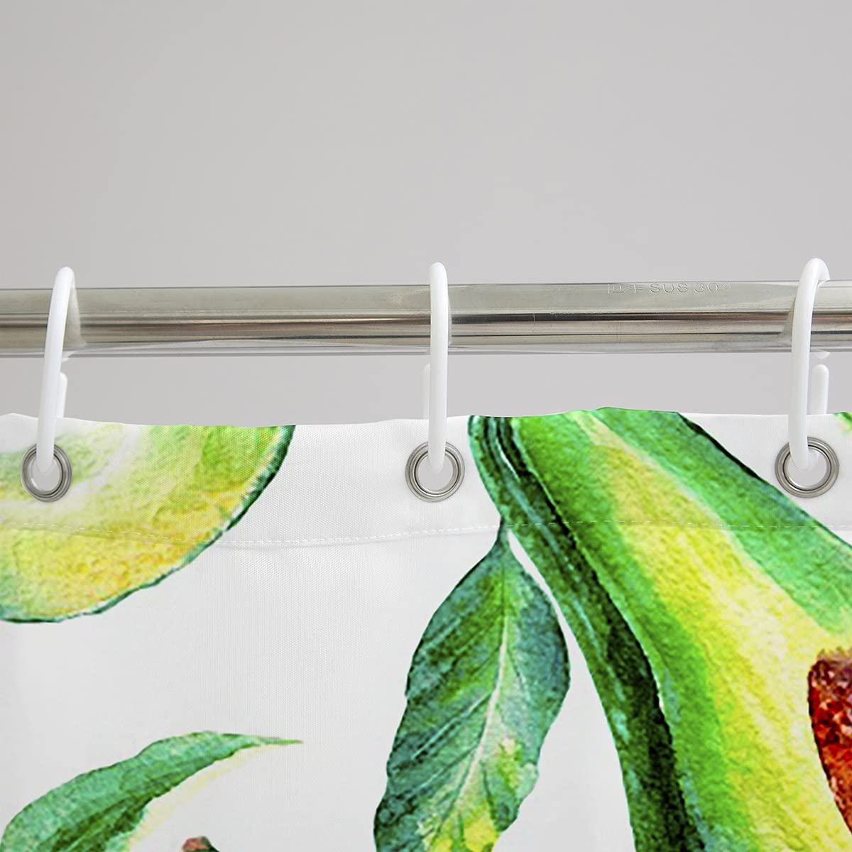 Seamless Watercolor Green Avocado Shower Curtain