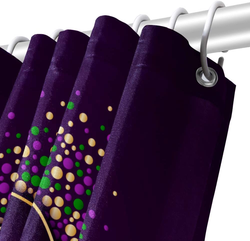 European Gras Dotted Purple Fleur De Lis Shower Curtain