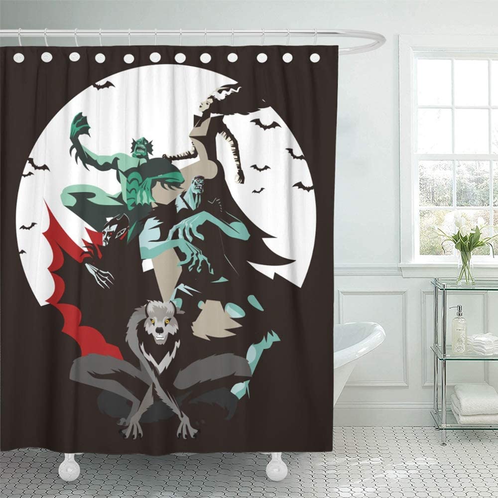 Vampire Werewolf Dracula Shower Curtain