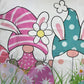 Bunny Shape Eggs on Tree Cartoon Easter Gnome Shower Curtain