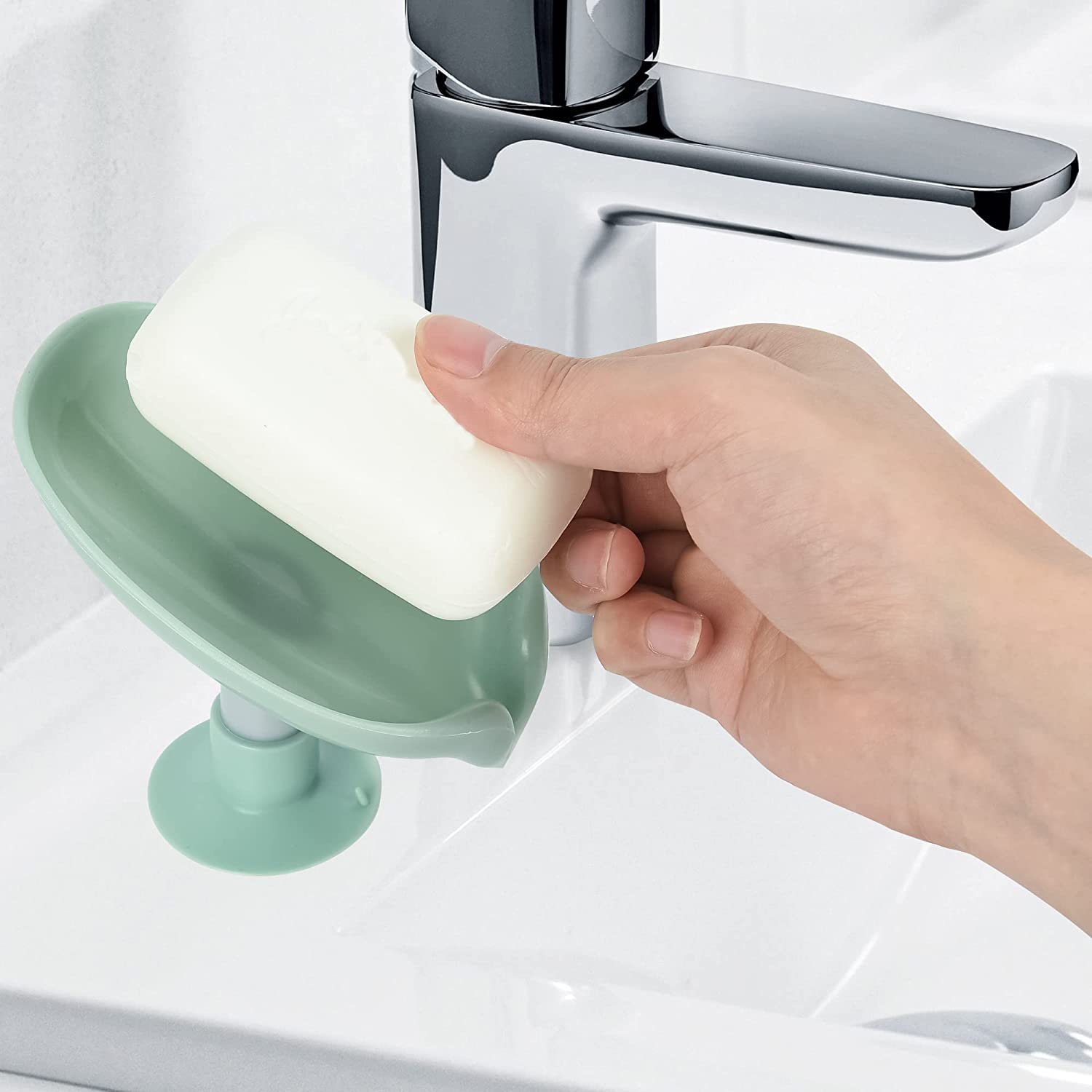 2 Pieces, Self Draining Soap Dish, Suction Cup Adsorption, Wash Table Bars  Tray Rack Holder – GoJeek