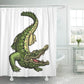 Green Gator Alligator Crocodile Shower Curtain
