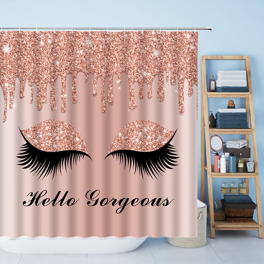 Hello Gorgeous Eyelash Shower Curtain