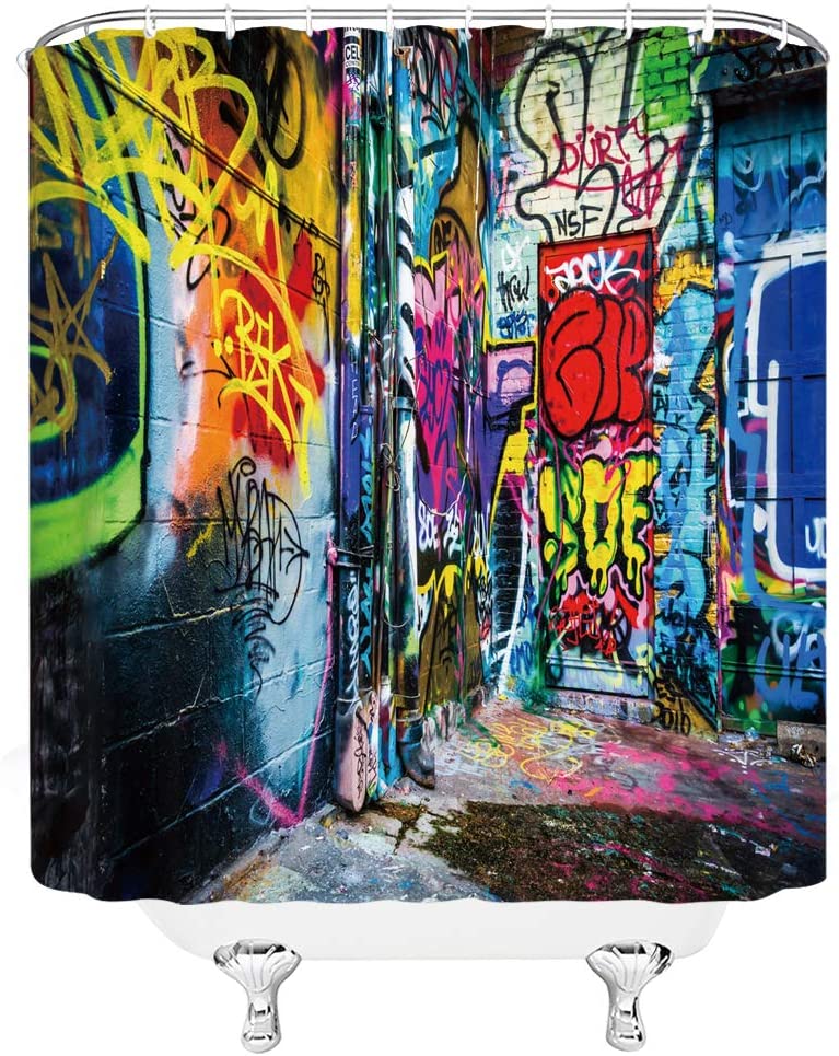 Creative Colorful Graffiti Shower Curtain