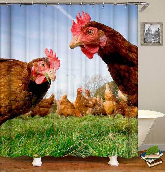 Fun Chicken Shower Curtain