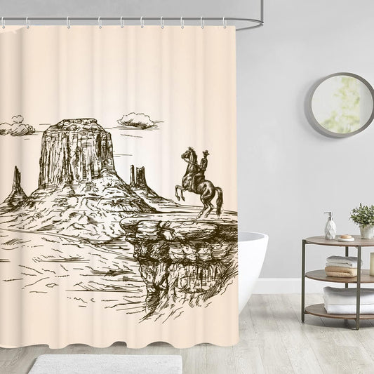Desert Western Cowboy Shower Curtain