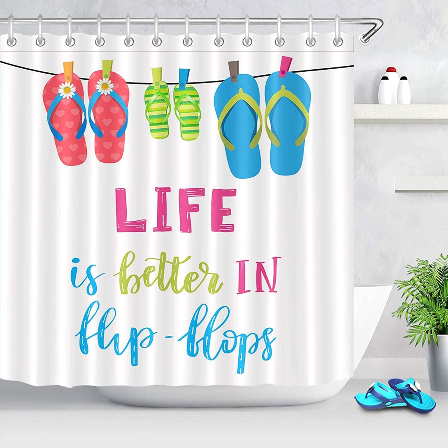 Life Is Better in Flip Flops Shower Curtain