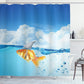 Goldfish with Shark Fin on Top Shower Curtain