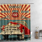 Garage Route 66 Vintage Style Antique Car Shower Curtain