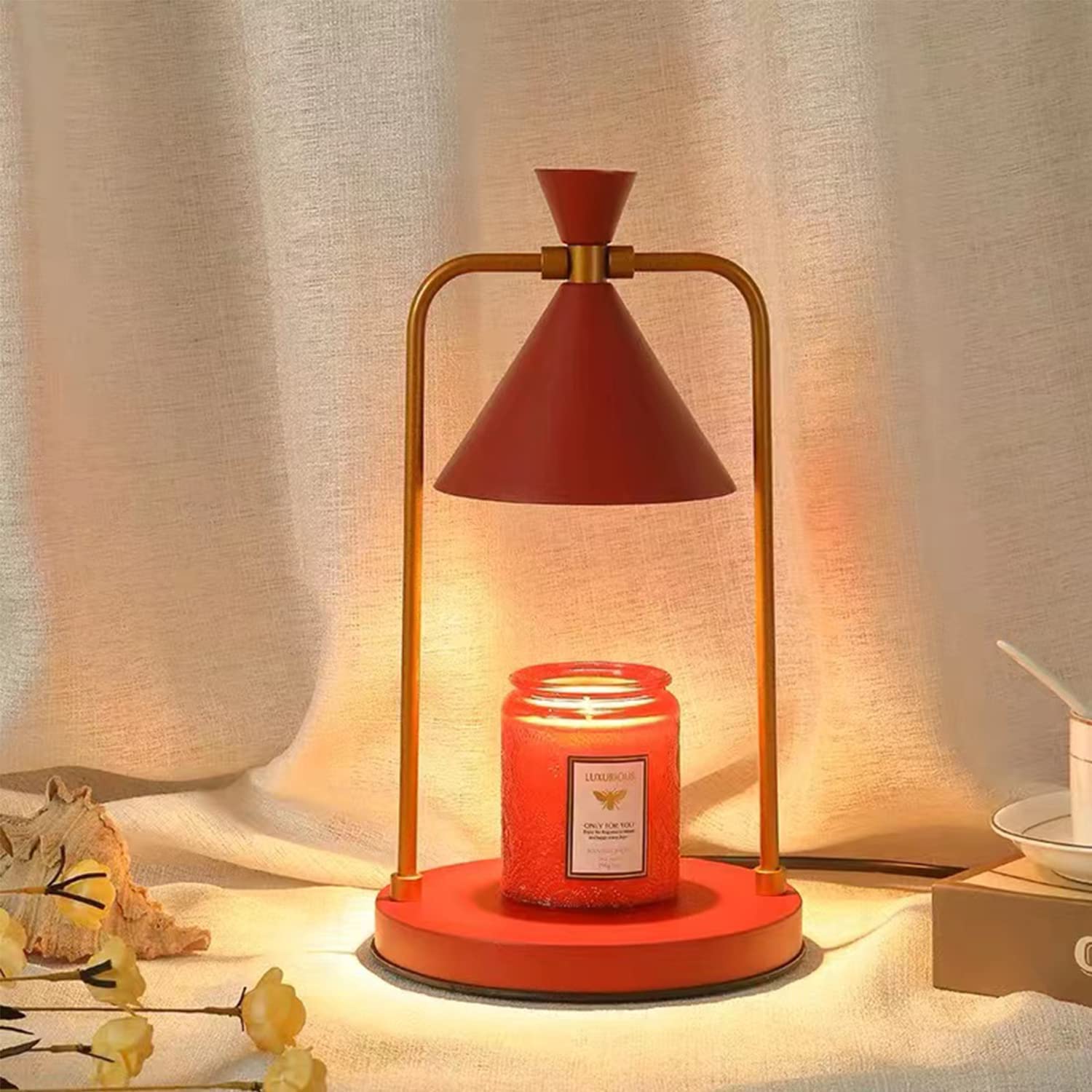Mid Century Lampshade Candle Warmer Lamp + Timer Switch + 2 Bulbs