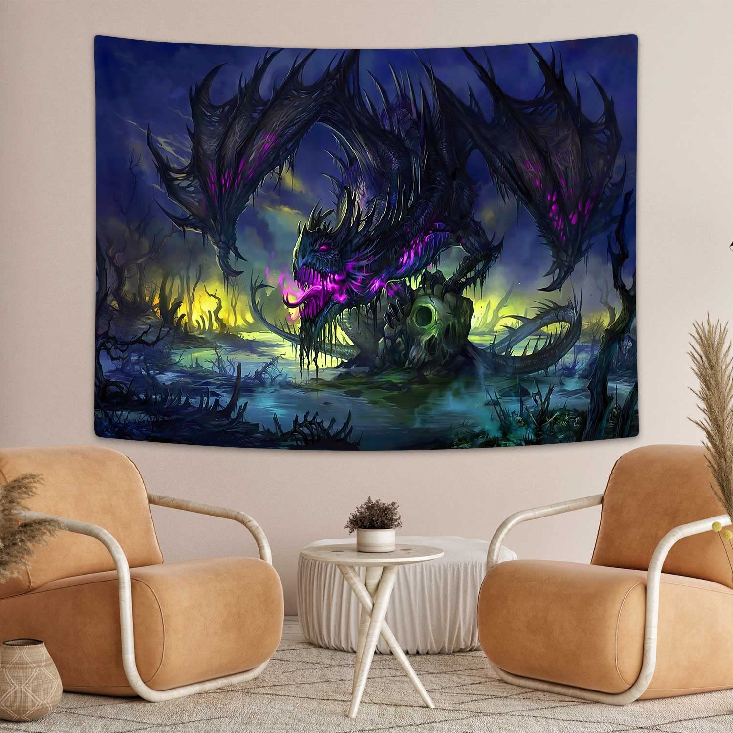 Medieval Dragon Tapestry Wall Hanging Fabric Hippie Beach Blanket Living Room  Decor Bedroom Background Carpet Cloth Covering - AliExpress