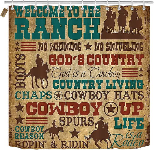 Rustic Country Living Texas Cowboy Ranch Life Shower Curtain