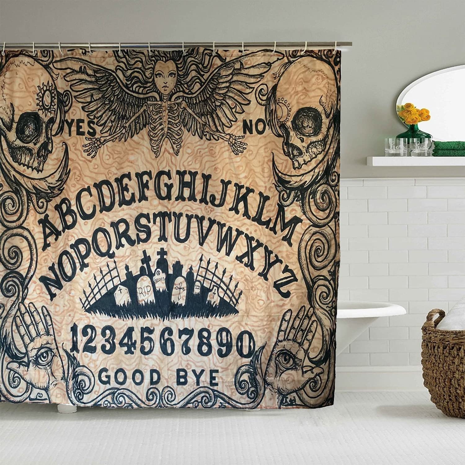 Gothic Retro Ouija Board Shower Curtain