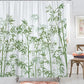 Zen Style Green Bamboo Branches Shower Curtain