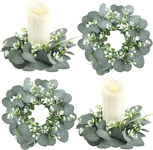 4 Type of Eucalyptus Candle Rings - 4 Packs