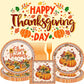 Pumpkin with Sunflower Thanksgiving Paper Plates - 96Pcs Disposable Tableware
