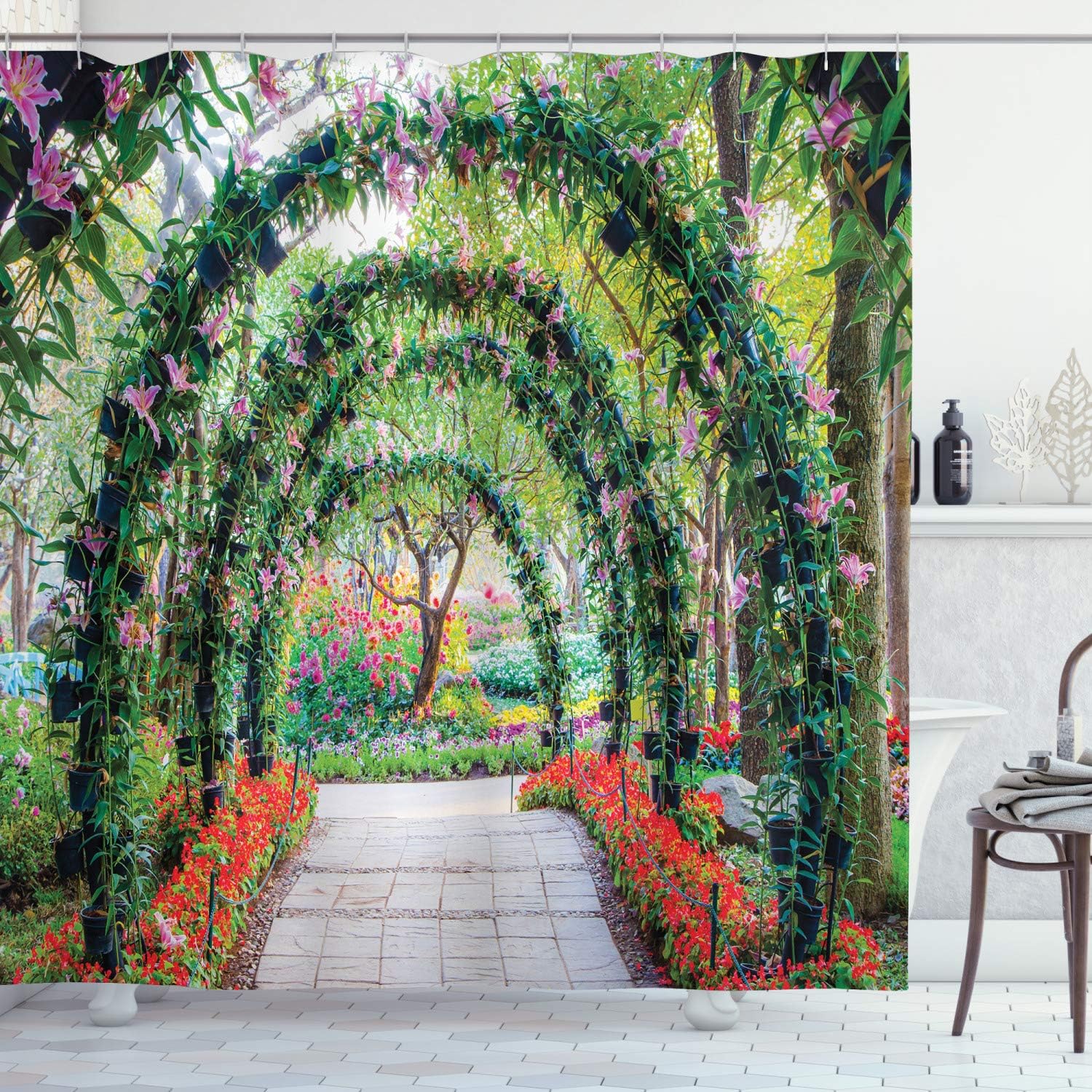 Garden Flower Arches Pathway Shower Curtain