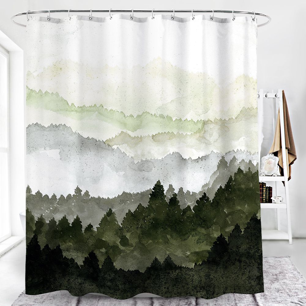 Abstract Forest Hills Mountain Shower Curtain