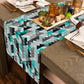Abstract Green Triangle Geometric Table Runner