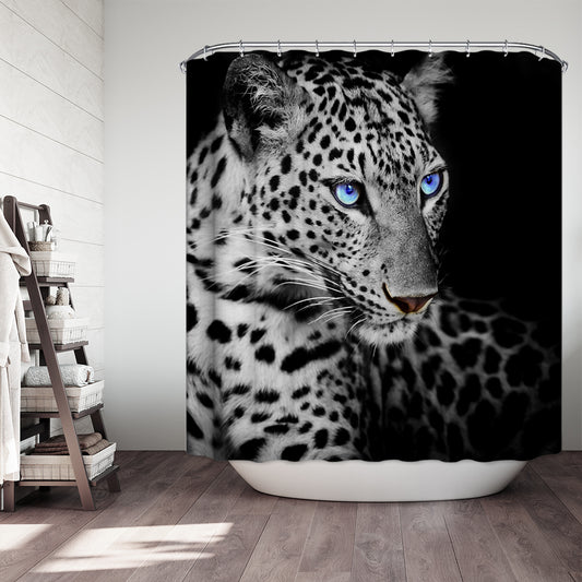 Angry Face Leopard Eyes Shower Curtain