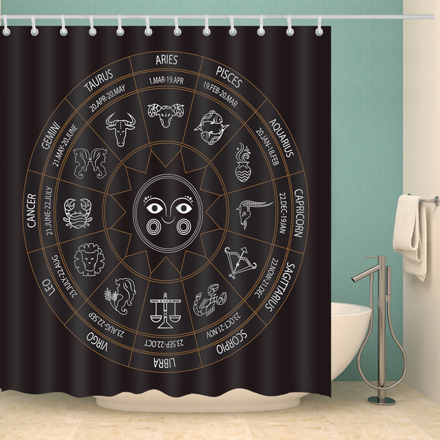 Astrology Answers Zodiac Symbols Shower Curtain