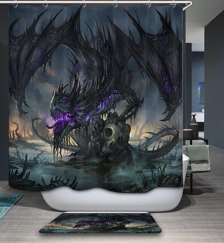 Clan Black Dragon Shower Curtain