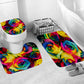 Rainbow Color Gay Pride Glorious Rose Shower Curtain Set - 4 Pcs