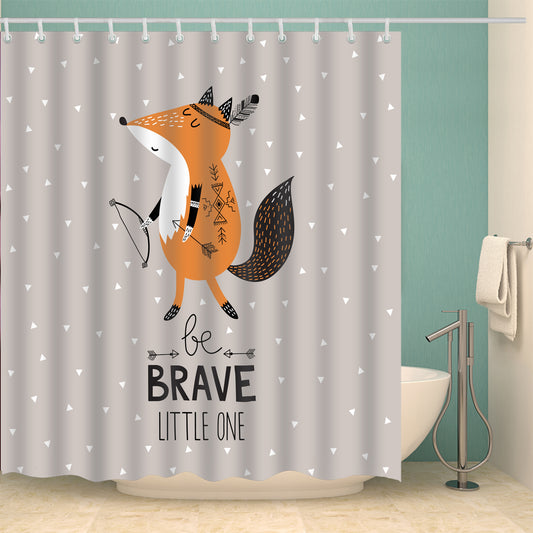 Be Brave Little Hunting Fox Poster Shower Curtain
