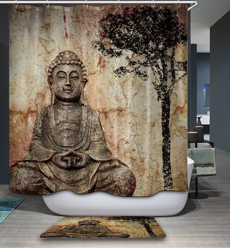 Beautiful Buddhism Artwork Chinese Buddha Shower Curtain