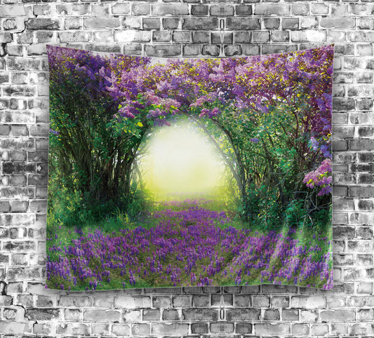Beautiful Lavender Flowers Arch Tapestry