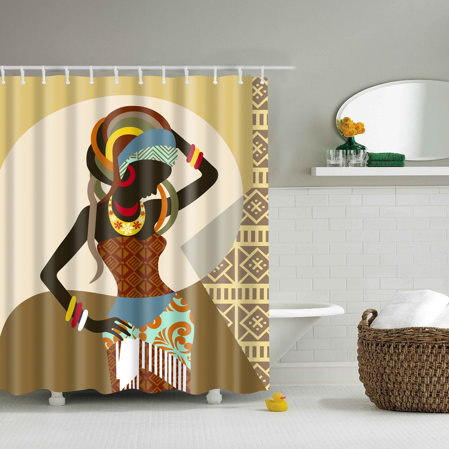 Beauty Dress Native African Women Shower Curtain | GoJeek