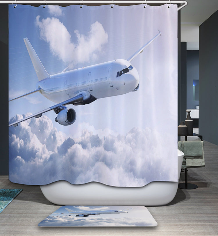 Big Sky Airplane Shower Curtain